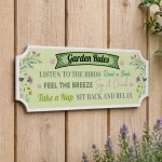 Garden Rules Sign For Shed Fence Patio Gardening Gift 30x10cm