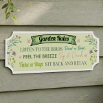 Garden Rules Sign For Shed Fence Patio Gardening Gift 30x10cm