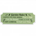 Garden Rules Outdoor Sign Acrylic Plaque Weatherproof Garden