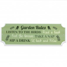 Garden Rules Outdoor Sign Acrylic Plaque Weatherproof Garden