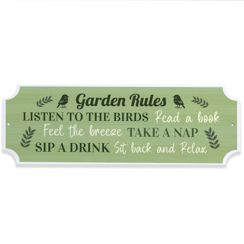 Garden Rules Outdoor Sign Acrylic Plaque Weatherproof Garden