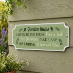 Garden Rules Outdoor Sign Acrylic Plaque Weatherproof Garden
