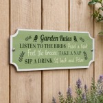 Garden Rules Outdoor Sign Acrylic Plaque Weatherproof Garden