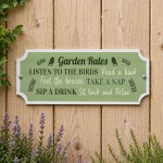 Garden Rules Outdoor Sign Acrylic Plaque Weatherproof Garden