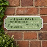 Garden Rules Outdoor Sign Acrylic Plaque Weatherproof Garden