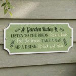 Garden Rules Outdoor Sign Acrylic Plaque Weatherproof Garden