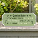 Garden Rules Outdoor Sign Acrylic Plaque Weatherproof Garden