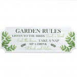 Garden Rules Plaque Outdoor Sign Acrylic Garden Shed 30x10cm