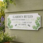 Garden Rules Plaque Outdoor Sign Acrylic Garden Shed 30x10cm
