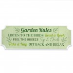 Garden Rules Wall Plaque 300x100mm Garden Decor Plaques
