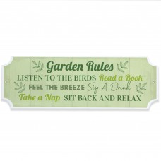 Garden Rules Wall Plaque 300x100mm Garden Decor Plaques
