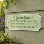 Garden Rules Wall Plaque 300x100mm Garden Decor Plaques