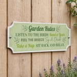 Garden Rules Wall Plaque 300x100mm Garden Decor Plaques