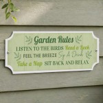 Garden Rules Wall Plaque 300x100mm Garden Decor Plaques