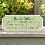 Garden Rules Wall Plaque 300x100mm Garden Decor Plaques