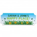 Personalised Garden Sign For Outside HAPPY PLACE Plaque