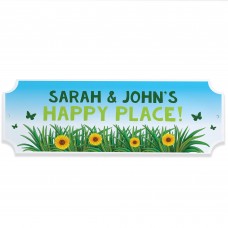 Personalised Garden Sign For Outside HAPPY PLACE Plaque
