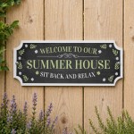 Garden Sign Welcome To The Summer House Sign Garden Plaque
