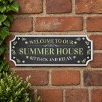 Garden Sign Welcome To The Summer House Sign Garden Plaque