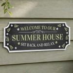 Garden Sign Welcome To The Summer House Sign Garden Plaque