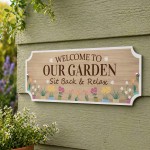 Garden Signs and Plaques For Outside Hanging Shed Sign Welcome