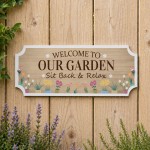 Garden Signs and Plaques For Outside Hanging Shed Sign Welcome