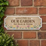 Garden Signs and Plaques For Outside Hanging Shed Sign Welcome