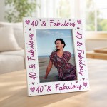 40th Birthday For Women 40th Birthday Photo Frame