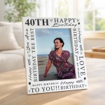 40th Birthday Gifts For Her 40th Birthday Photo Frame Mum Auntie 40th Birthday Gifts For Her 40th Birthday Photo Frame Mum Auntie
