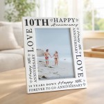 10th Wedding Anniversary For Wife Couple Gift Photo Frame 10th Wedding Anniversary For Wife Couple Gift Photo Frame