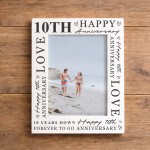 10th Wedding Anniversary For Wife Couple Gift Photo Frame 10th Wedding Anniversary For Wife Couple Gift Photo Frame
