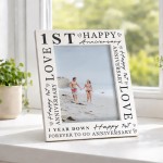 1st Wedding Anniversary For Wife Couple Gift Photo Frame 1st Wedding Anniversary For Wife Couple Gift Photo Frame