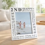 2nd Wedding Anniversary For Wife Couple Gift Photo Frame