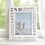 2nd Wedding Anniversary For Wife Couple Gift Photo Frame