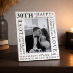 30th Wedding Anniversary For Wife Couple Gift Photo Frame