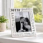 30th Wedding Anniversary For Wife Couple Gift Photo Frame