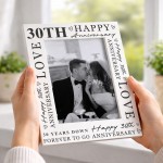 30th Wedding Anniversary For Wife Couple Gift Photo Frame