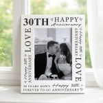 30th Wedding Anniversary For Wife Couple Gift Photo Frame
