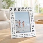 3rd Wedding Anniversary For Wife Couple Gift Photo Frame 3rd Wedding Anniversary For Wife Couple Gift Photo Frame