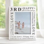 3rd Wedding Anniversary For Wife Couple Gift Photo Frame 3rd Wedding Anniversary For Wife Couple Gift Photo Frame