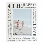 4th Wedding Anniversary For Wife Couple Gift Photo Frame