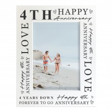 4th Wedding Anniversary For Wife Couple Gift Photo Frame