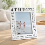 4th Wedding Anniversary For Wife Couple Gift Photo Frame
