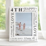 4th Wedding Anniversary For Wife Couple Gift Photo Frame