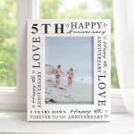 5th Wedding Anniversary For Wife Couple Gift Photo Frame