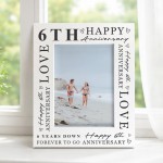 6th Wedding Anniversary For Wife Couple Gift Photo Frame 6th Wedding Anniversary For Wife Couple Gift Photo Frame