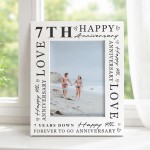 7th Wedding Anniversary For Wife Couple Gift Photo Frame 7th Wedding Anniversary For Wife Couple Gift Photo Frame