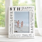 8th Wedding Anniversary For Wife Couple Gift Photo Frame 8th Wedding Anniversary For Wife Couple Gift Photo Frame