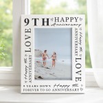 9th Wedding Anniversary For Wife Couple Gift Photo Frame 9th Wedding Anniversary For Wife Couple Gift Photo Frame