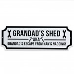 Funny Shed Sign For Grandad Hanging Garden Summerhouse Man Cave 